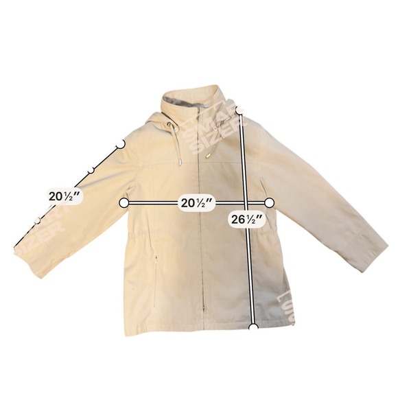 London Fog Womens Anorak Rain Coat Jacket S-P Beige Neutral Hooded Lightweight - Picture 10 of 11